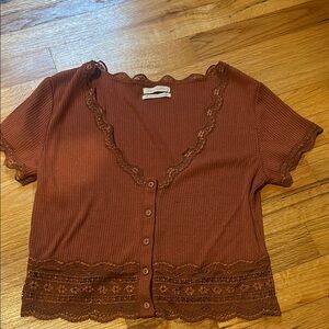 Urban Outfitters Rust Embellished Crop Top